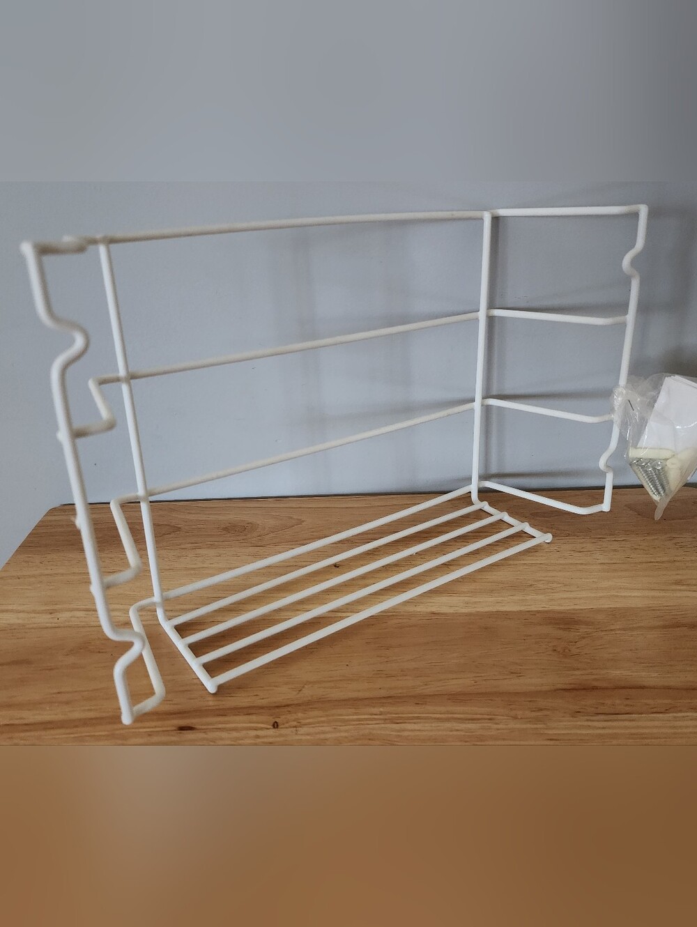 Cabinet Door Organizer Mounted Storage Basket For Kitchen Wrap, Zip Bags White